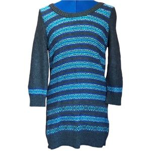 The Limited Blue and Gray Striped Sweater
